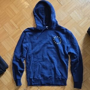 EUROPE Navy Blue Pullover Hoodie Sweatshirt